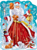 Новогодний плакат вырубной "Дед Мороз" 0801033