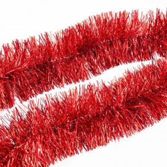 Красная мишура для новогодней ёлки арт.кд518010к
