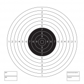Мишень для пневматического оружия с чёрным центром МШ-002