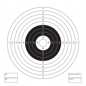 Мишень для пневматического оружия белая с чёрным кольцом МШ-008