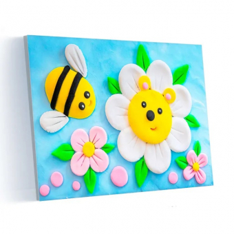 Набор для создания картины из воздушного пластилина "Пчёлка и цветочек" Кики (kiki) PK005