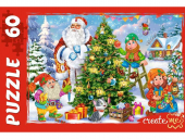 Детский новогодний пазл "Дед Мороз и гномики" П60-6803