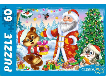 Детский новогодний пазл "Подарки под ёлочкой" П60-6805