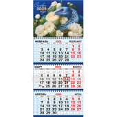 Квартальный календарь на 2025 год "Символ года - Змея. Белые розы" КТ-25-013 (в упаковке)