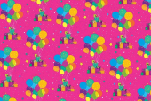 Подарочная бумага "Воздушные шары на розовом" 0183.361