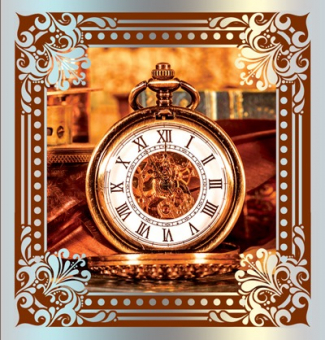 Мини-открытка двойная "Часы" М-10539 Мини-открытка двойная "Часы" М-10539