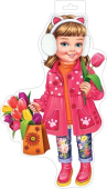Плакат "Девочка с тюльпанами" 0-35-8004