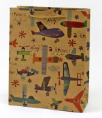 Бумажные подарочные пакеты "Крафт. Самолёты" YX-932-XL