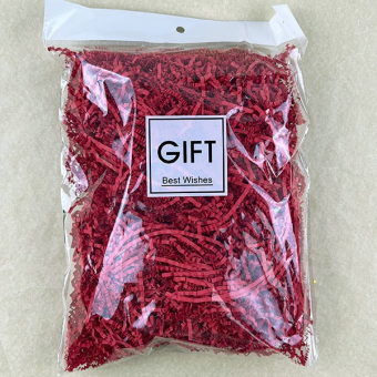 Красный наполнитель для упаковки подарков (стружка из бумаги) Н7078ВЛ-кр