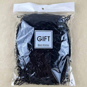 Чёрный наполнитель для упаковки подарков (стружка из бумаги) Н7078ВЛ-чер