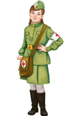 Плакат "Девочка-медсестра в военной форме" Ф-15582