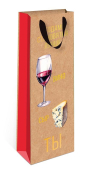 Бумажный подарочный пакет "С годами становятся лучше: вино, сыр и ты" 0398.541