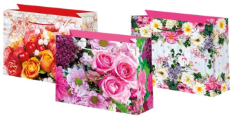 Бумажные подарочные пакеты "Ассорти. Цветы" Ч44635