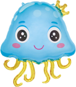 Фольгированный шар "Малыш осьминог. Голубой" 20375