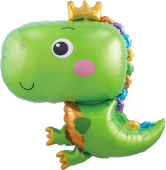 Фольгированный шар "Динозаврик в короне" 21710