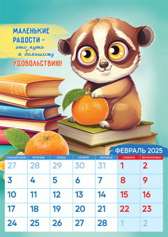 Перекидной настенный календарь на ригеле на 2025 год "Самые милые животные" РБ-25-040 (в упаковке)