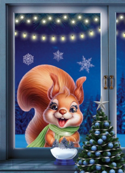 Набор оформительских наклеек "Белочка заглядывает в окно" НМТ1-16500