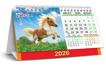БОЛЬШОЙ настольный перекидной календарь-домик на 2026 год "Символ года. Купайтесь в радости" КДБ-26-003