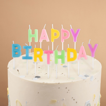 Свечи-буквы "Happy Birthday. Нежное ассорти. Макарунс" 803024