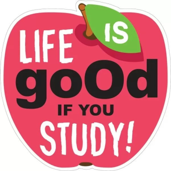 Украшение на скотче "Life is good if you study" 079.367