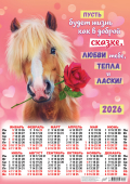 Листовой календарь на 2026 год А2 "Символ года. Пусть жизнь будет как в сказке" ПО-26-013