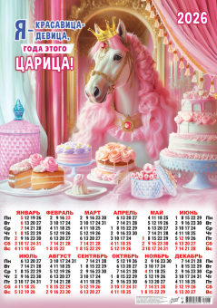 Листовой календарь на 2026 год А2 "Символ года. Царица года" ПО-26-016