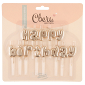 Свечи-буквы "Happy Birthday. Розовое золото. Металлик" 803090