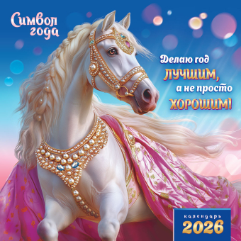 БОЛЬШОЙ перекидной настенный календарь на скрепке на 2026 год "Символ года. Делаю год лучшим" БПК-26-004 (без упаковки)