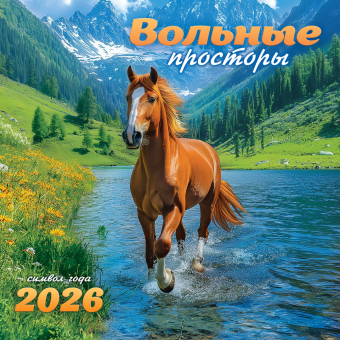 БОЛЬШОЙ перекидной настенный календарь на скрепке на 2026 год "Символ года. Вольные просторы" БПК-26-005 (без упаковки)