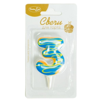 Свеча-цифра 3 "Пончик" арт.4690296058029