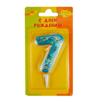 Свеча-цифра 7 "Пончик" арт.4690296058067