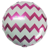 Фольгированный шар "White Шеврон Red/Pink" арт.4690296059637