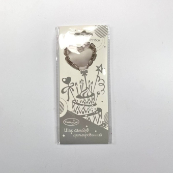 Топпер шар Самодув "Сердце Silver" арт.4690296067342