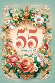 Открытка "С Юбилеем 55" 7.0000782