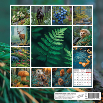 БОЛЬШОЙ перекидной настенный календарь на скрепке на 2026 год "Таинственный лес" БПК-26-036 (в упаковке)