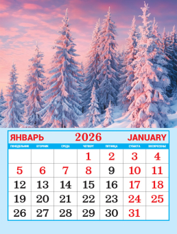 Календарь на магните на 2026 год "Природа. Чудесные лебеди" КМО-26-030 (в упаковке)