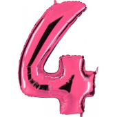 Фольгированный шар "4" цвет Pink Розовый 1207-2182