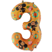 Фольгированный шар "3" Чебурашка 1207-5223