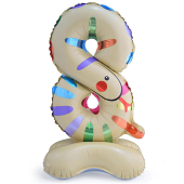 Фольгированный шар "8" Зоопарк Змея на подставке 1207-5567