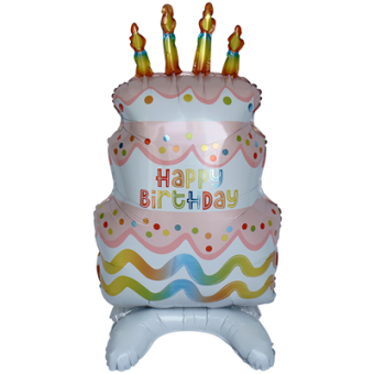 Фольгированный шар "Happy Birthday Торт со свечками пастель AIR" 1208-0712