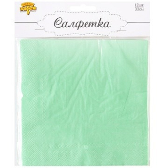 Праздничные бумажные салфетки "Без рисунка. Пастель мятная" 1502-4917