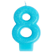 Свеча-цифра 8 "Блестящая. Голубой" 1502-2154 Свеча-цифра 8 "Блестящая. Голубой" 1502-2154