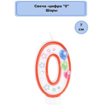 Свеча-цифра "0" Шары 1502-4387