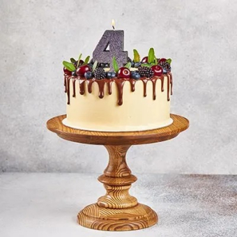 Свеча цифра "4" Черная Глиттер 1502-4662 Свеча цифра "4" Черная Глиттер 1502-4662