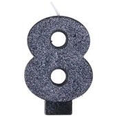 Свеча цифра "8" Черная Глиттер 1502-4666 Свеча цифра "8" Черная Глиттер 1502-4666