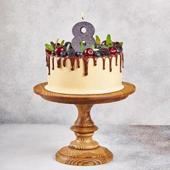 Свеча цифра "8" Черная Глиттер 1502-4666 Свеча цифра "8" Черная Глиттер 1502-4666