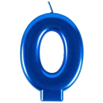 Свеча -цифра "0" Синяя 1502-6104