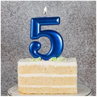 Свеча -цифра "5" Синяя 1502-6109 Свеча -цифра "5" Синяя 1502-6109