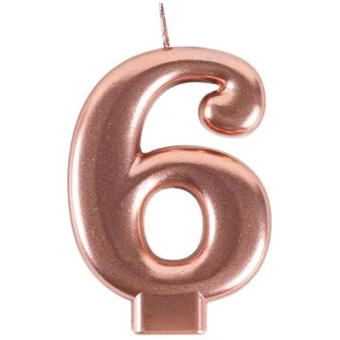 Свеча -цифра "6" Розовое золото 1502-6120