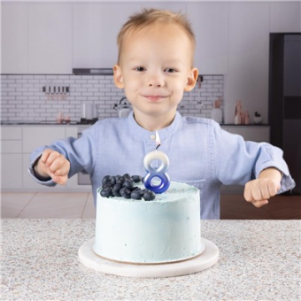 Свеча -цифра "8" Омбре голуб/синий 1502-6394 Свеча -цифра "8" Омбре голуб/синий 1502-6394